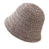 New mixed color knitted wool bucket hat women's autumn and winter casual versatile elegant bucket hat warm and cold basin hat