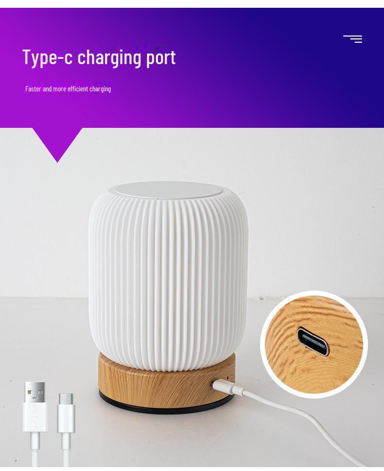 Ночной светильник с сенсорным управлением Wood Grain Remote - RGB-лампа на прикроватной тумбочке с красочной атмосферой