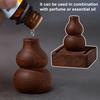 Wooden Mini Gourd Vase Rustic Gourd Decoration with Base Mini Centerpiece Vase Flower Holder for Home Office Desk Car Decor