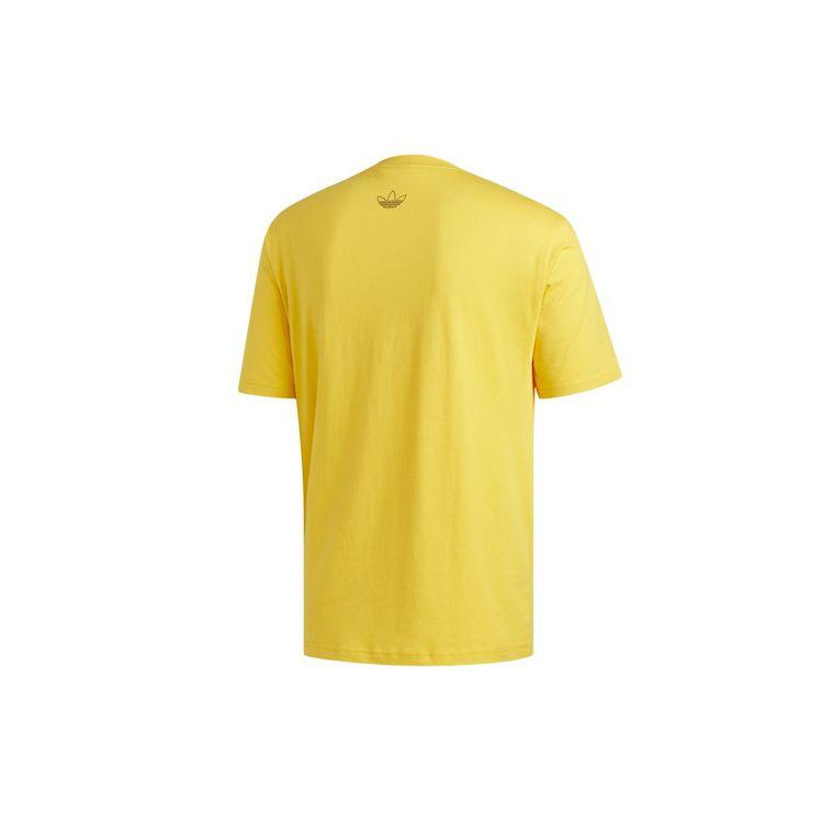 Adidas Мужские футболки с принтом логотипа Originals Trefoil Art, желтые DV3280