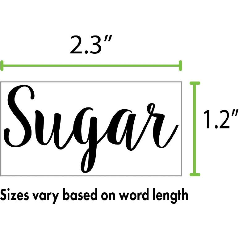 Kitchen Pantry Organization Label Decal Stickers for Jars, Containers, and Canisters Flour, Coffee, Sugar, Tea 40 Pack