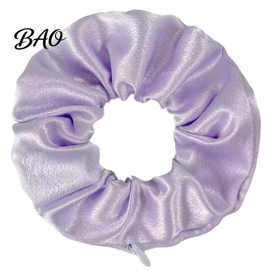 Practical Hair Ties for Small Items Pocket Scrunchies with Hidden Zipper Women, Elastic Tie Cloth Keys And Coins, Satin Accessories Daily Use Portable