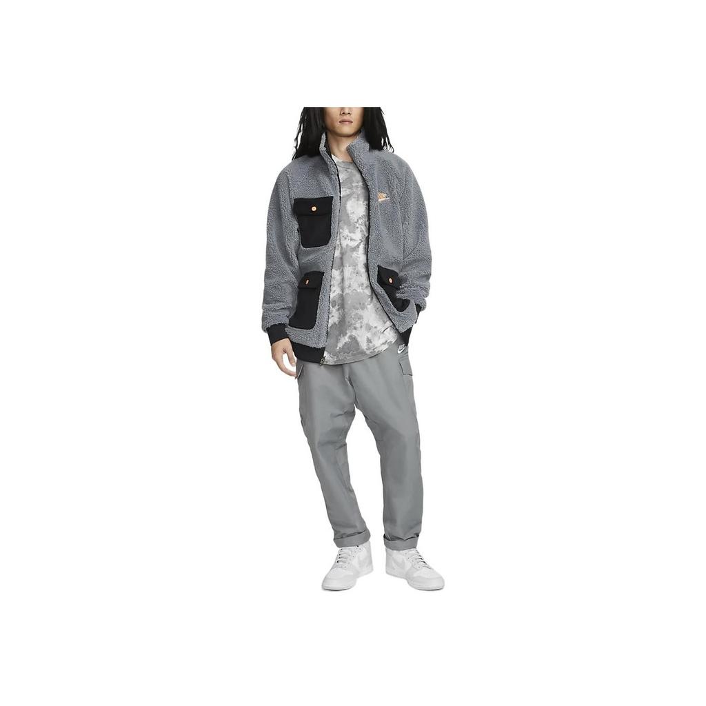 Nike Двусторонняя куртка на молнии с вышитым логотипом на воротнике-стойке, мужская верхняя одежда, холодный серый цвет DZ4713-065