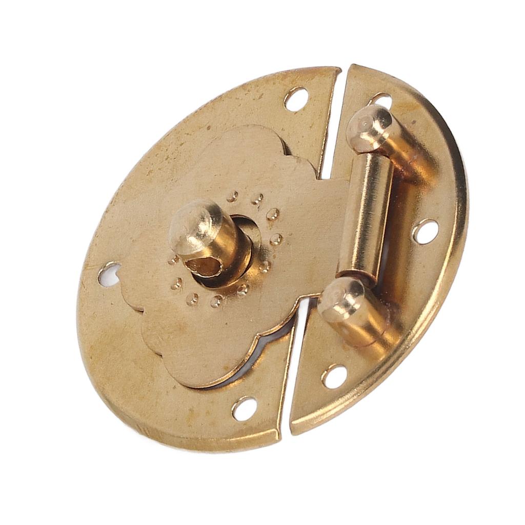 Round EmNaBossing Copper Hasp Retro Wooden Box Lock Clasp Decorative Hasps for Wedding Card Boxes Wine Boxes