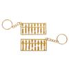 Золотой китайский инструмент для бухгалтерского учета, 8-рядный брелок для ключей со счетами, брелок с кольцом
