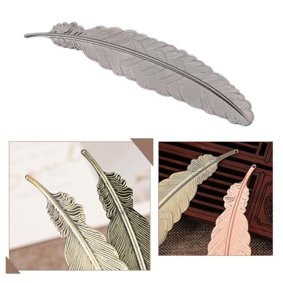 Anti Fade Bookmark Electroplating Brass Exquisite Feather Bookmark Stationery for Daily