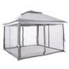 10x10ft Double Roof Canopy Tent with Metal Frame & Stakes & Mosquito Nets with Privacy Screen for Outdoor Camping/Lawn/Backyard