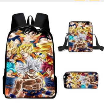 Школьная сумка Dragon Ball для учеников начальной и средней школы, трехсекционный рюкзак с мультяшным рисунком