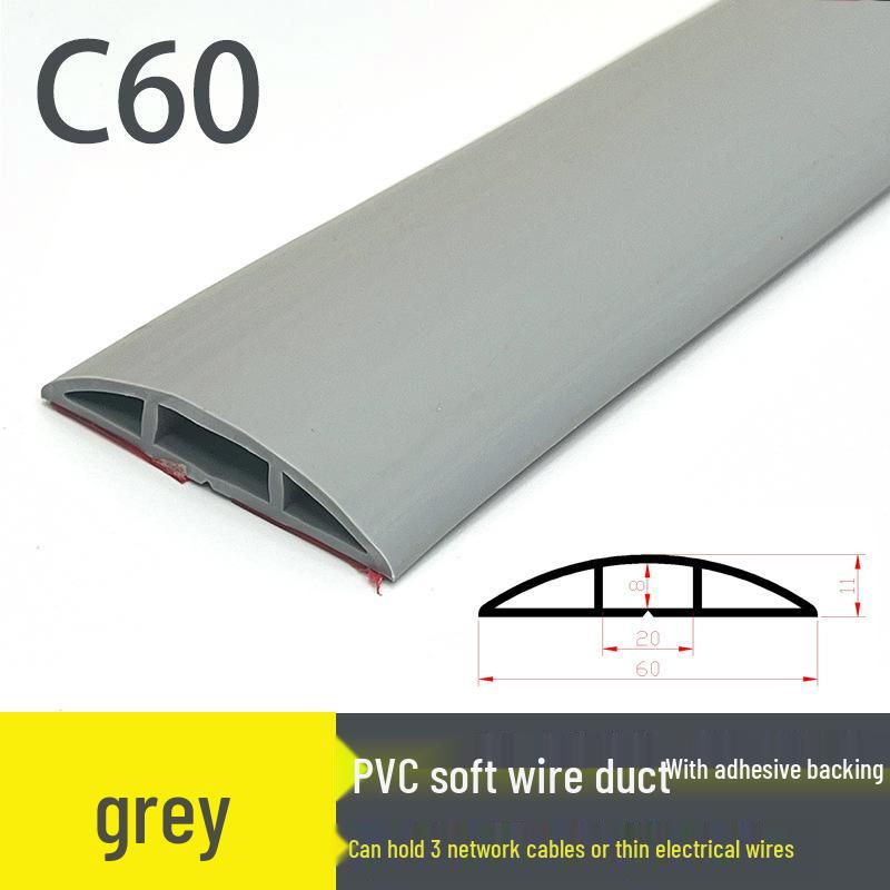 Мягкий ПВХ кабельный канал для пола: Изолированный самоклеящийся канал для прокладки проводов с толстой защитой от наступания