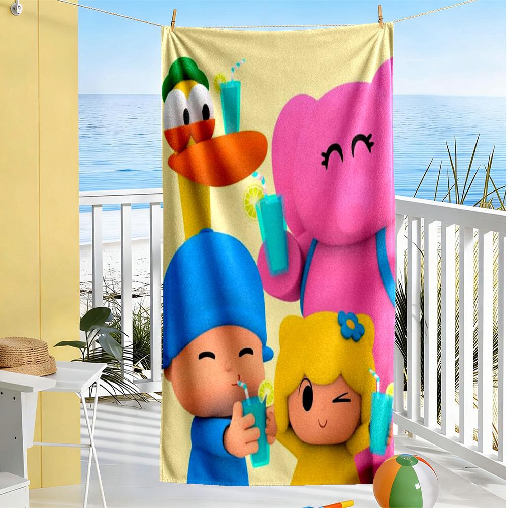 Pocoyo Beach Towel Super Soft & Absorbent Comfortable Lightweight Perfect for Traveling Yoga Camping and Swimming
