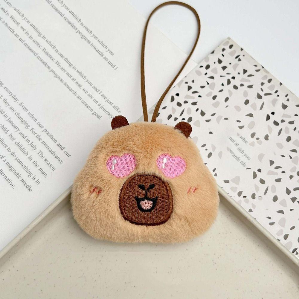 Blinking Capybara Key Ring Beeping Cartoon Animal Pendant Bag Hanging Capybara Plush Keychain  Kids