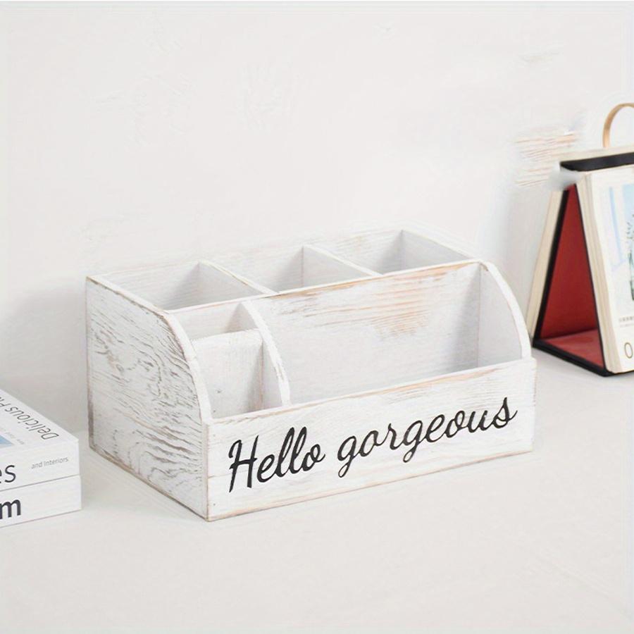 Потертый Деревенский Деревянный Настольный Органайзер для Офиса Полка Настольный Домашний Органайзер Ящики для Хранения Идеально Подходит для Хранения Ювелирных Изделий Витрина для Стола Туалетного столика