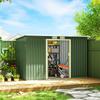 Metal Tool House 6.3m³ 280x130x172cm Tool Shed with Pent Roof Sliding Door Weatherproof Garden House Outdoor Garden Shed Cabinet for Backyard Outdoor
