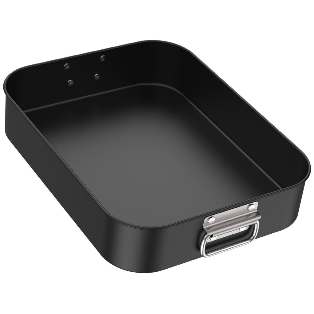 Deep Baking Pan Rectangle Carbon Steel Chicken Roasting Pan with Stainless Steel Handles Nonstick Cake Bakeware for Kitchen Oven