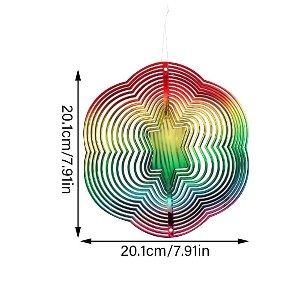 Colorful Wind Spinners 3D Bird Repelling Wind Chimes Rotating For Garden Outdoor