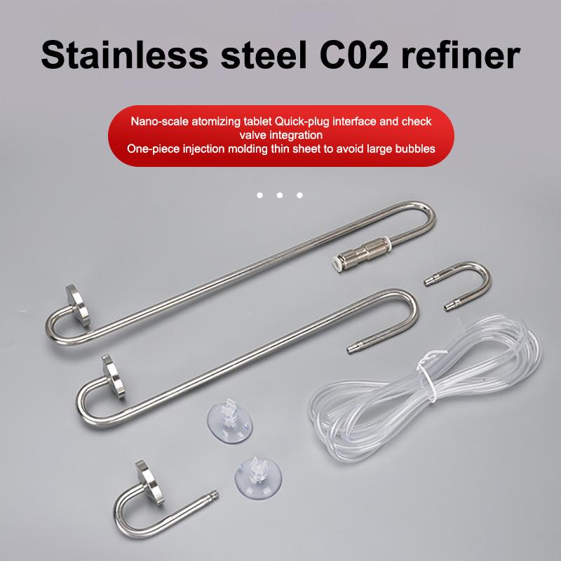 Диффузор CO2 Зеркальный Нержавеющая сталь 304 Редукционный электромагнитный клапан Рефайнер Для роста водных растений Аквариумный рефайнер CO2