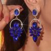 Premium Sense Of Coloured Glass Rhinestone Earrings Female Temperament Exaggerated Earrings Female Earrings 1 Pair