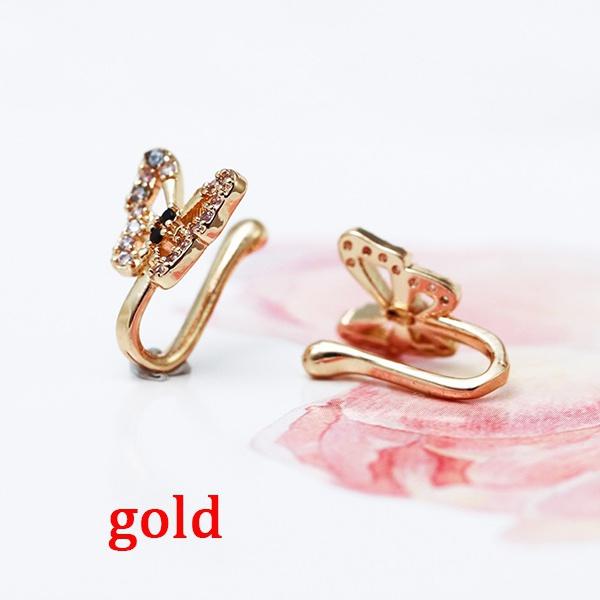 1 шт. Хрустальный бриллиант Имитация пирсинга Кольцо для носа Бабочка Клипса без пирсинга Кольцо для носа Зажимы для ушей Кафф Боди-украшение