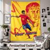 Wall Hanging Tapestry With Custom Name & Text, Lamine Yamal Decorative Tapestry For Bedroom