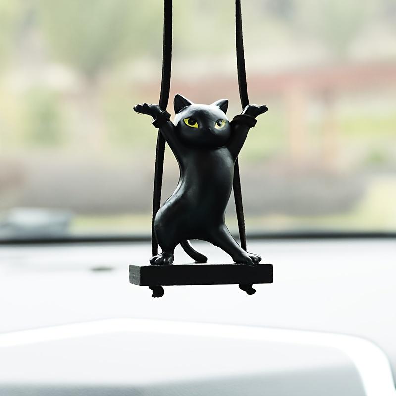 1pc Charming Cat Car Pendant, Cute Cat Dancing Cat, Creative Car Interior Rearview Mirror Decorative Pendant