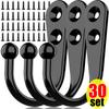 30/1set Alloy Hooks with Screws Wall Mounted Hanging Hangers for Coat Towel Bags Caps Hook Kitchen Bathroom Storage Rack Holders