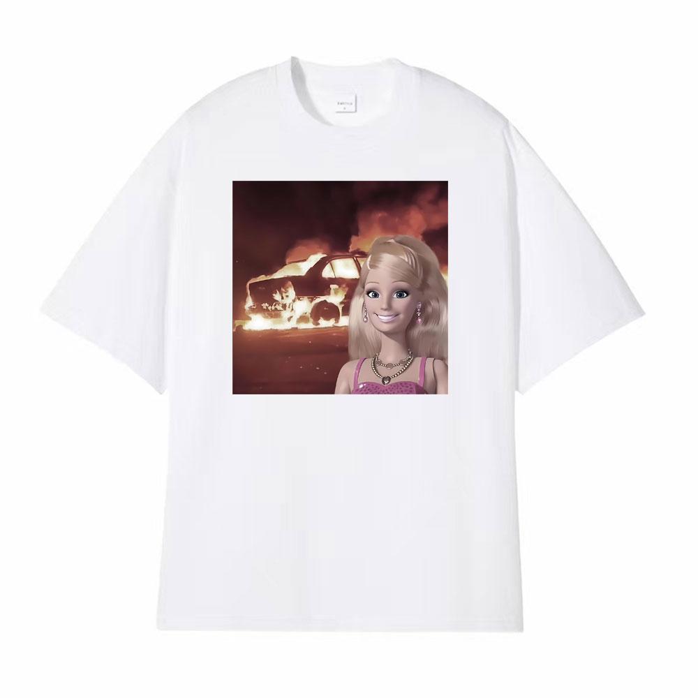 Vintage Doll Face Meme Comfort Weird Aesthetic T Shirt Unisexs Clothes Fashion Street T Shirts Summer Casual Short Sleeve Tshirts