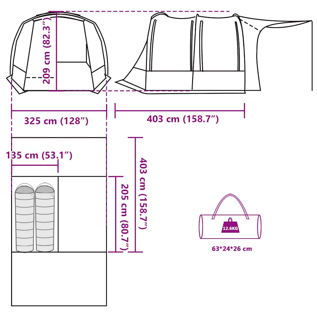 Car Tent Gray and Orange Waterproof