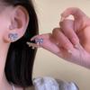 Mini Blue Cat's Eye Stone Bow Stud Earrings for Women - 2025 Trendy Fashion Accessory
