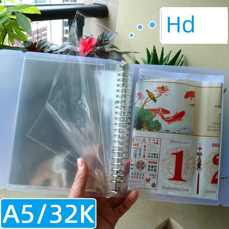 A5 HD Loose-Leaf Document Holder 100 Pages Transparent Bill Storage New Word Card 32K Album Folder Inspection Single Clip