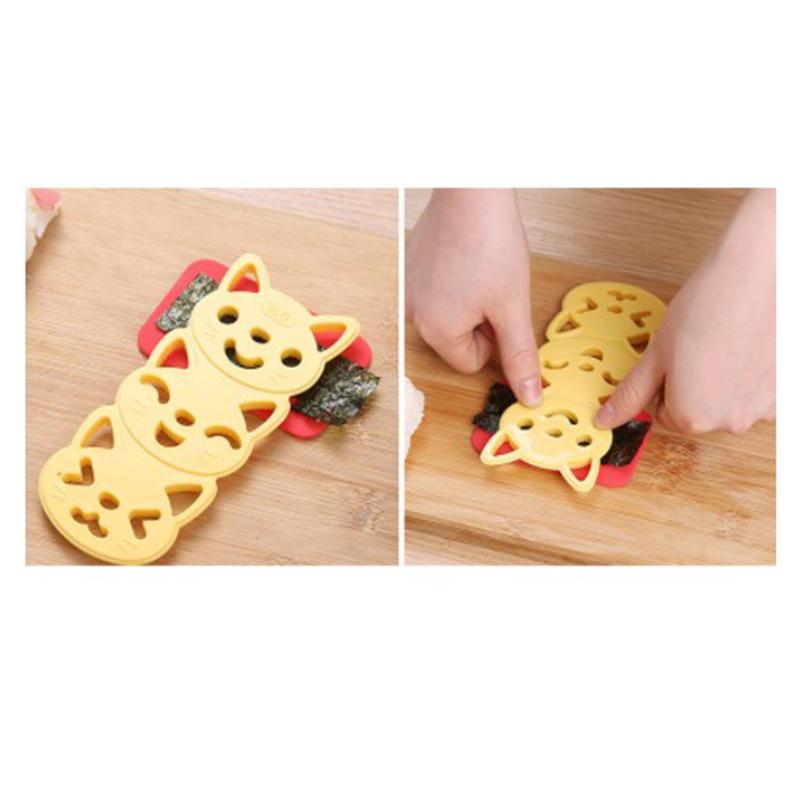 1 Set Cute Smile Cat Sushi Rice Mold Decor Cutter Sandwich Diy Tool