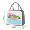 Cartoon Capybara Lunch Bag Insulated Food Container Portable Thermal Bento Box Bag Multifunctional Kids School Picnic Food Pouch