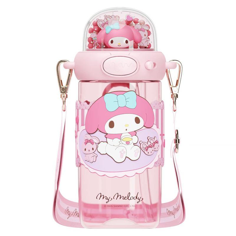 Мультяшный стакан для воды с трубочкой Sanrio My Melody/Hello Kitty/Kuromi Герметичная детская бутылка для воды Космическая чашка для мальчиков/девочек Подарок
