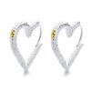 Gold and Silver Color Matching Tang Grass Pattern Love Ear Buckle New Trendy Earrings Women Ins Niche Design Advanced Sense