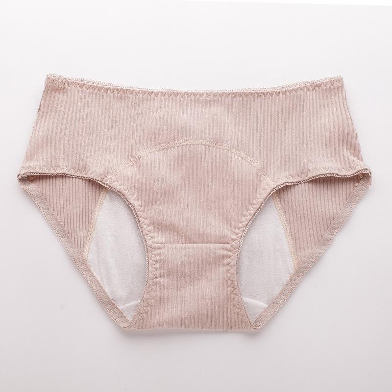 Женское дышащее физиологическое нижнее белье из чистого хлопка со средней талией, женское хлопковое менструальное нижнее белье, трусики