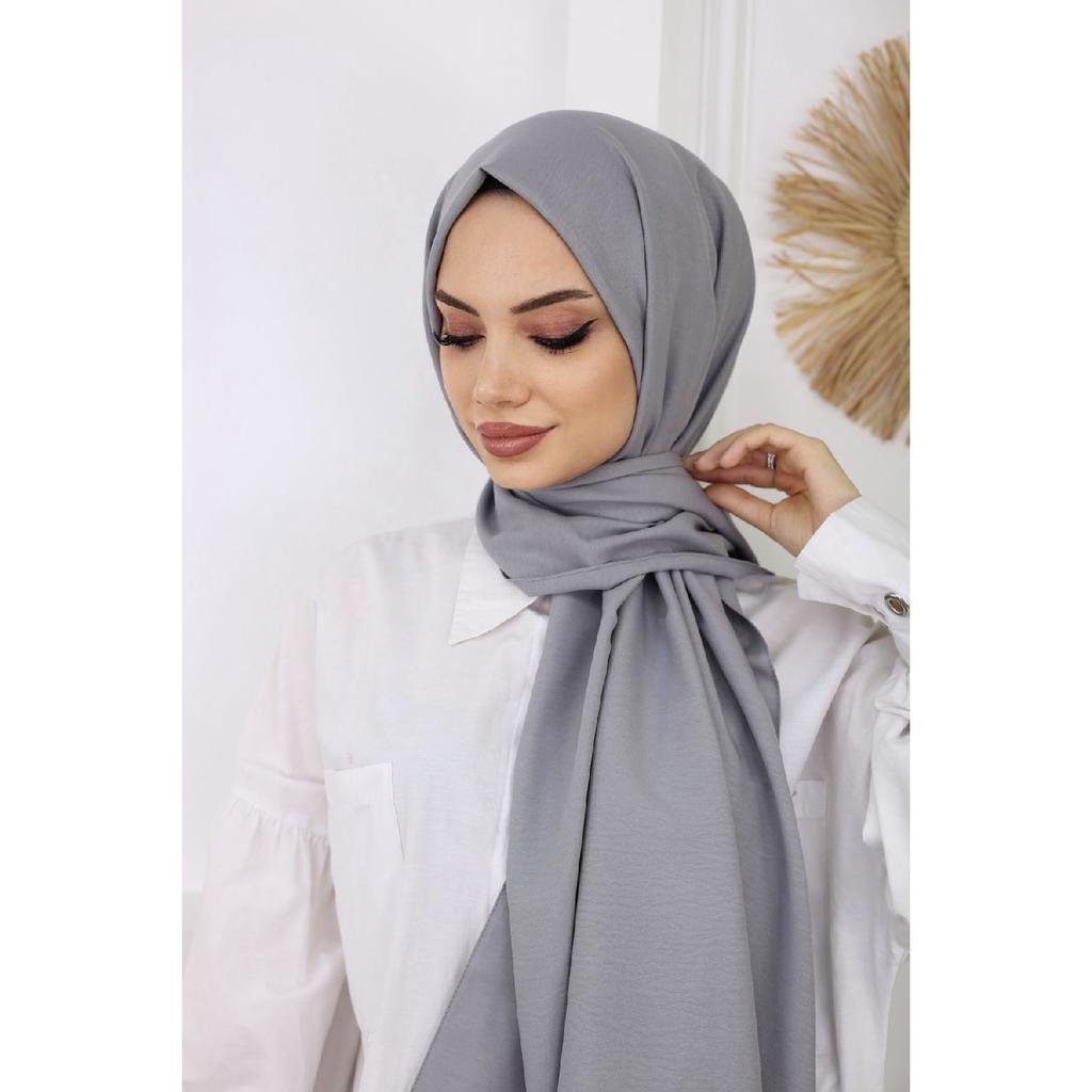 Hijab Women's Cotton Crash Jazz Shawl Dark Gray