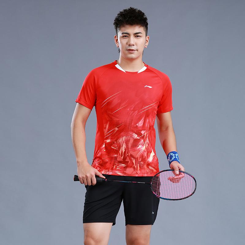 Коллекция Li Ning для бадминтона Бадминтонная футболка Мужская AAYTA01-1