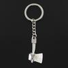 Fashion 30mm Key Ring Metal Key Chain Keychain Jewelry Antique Plated Axe Ax 41x21mm Pendant