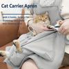 Уютный фартук для переноски кошек, зимний плюшевый фартук для ухода за кошками с отверстиями для использования в помещении и на улице - подвесная сумка для переноски и сна