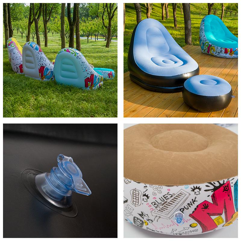 Портативное надувное кресло-диван - Утолщенное флокирование для кемпинга, отдыха или использования в спальне