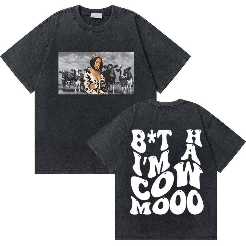 Washed Old Vintage Rapper Doja Cat Planet Her Graphic Tshirt Men Women Hip Hop Oversized Tees Short Sleeve Male Fashion Tshirt