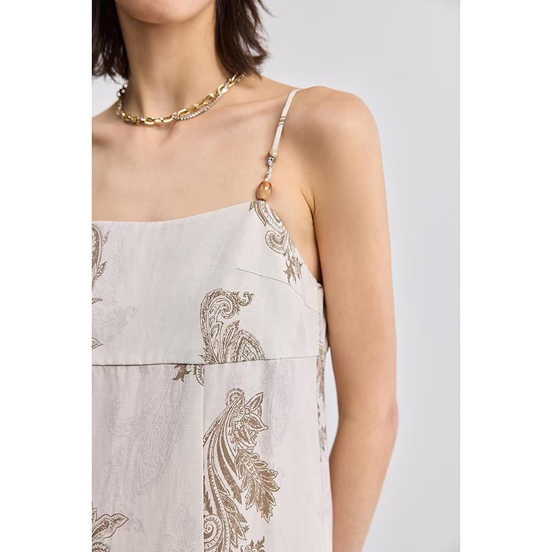 LILY Lyocell Linen Strap Dress