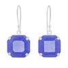 45 карат Натуральный Фиолетовый Квадратный Сапфир Сертифицированное Серебро 925 пробы Пара Серёг AI-133-NS