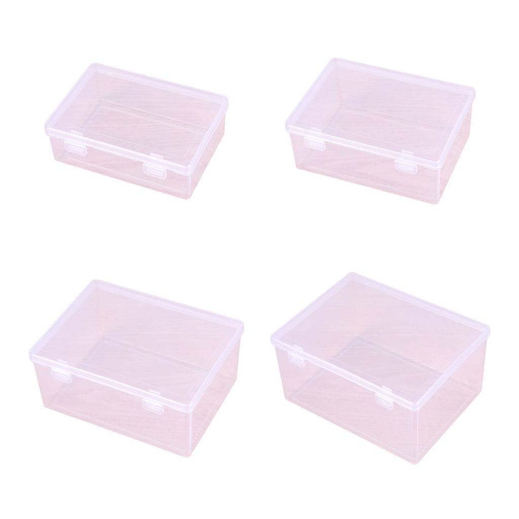 Jewelry Storage Box Practical Clear Storage Box with Lid Small Storage-Bins Transparent Storage Container for Organizing