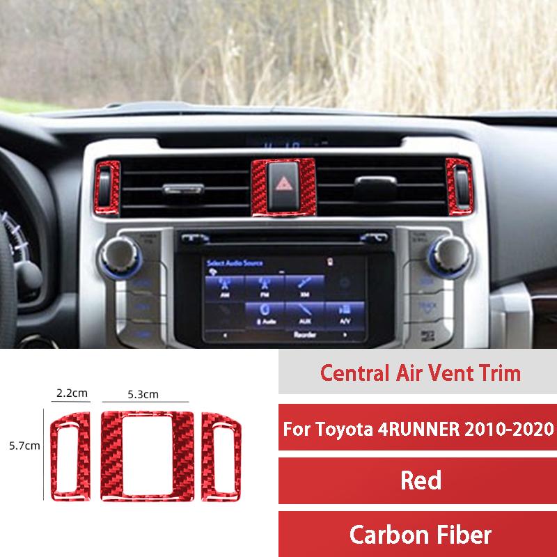 Автомобильная отделка из настоящего углеродного волокна красного цвета для Toyota 4RUNNER 2010- приборная консоль, панель переключения передач, украшение