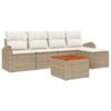 VidaXL Ensemble de Sofa de Jardin 6 Pièces avec Coussins Beige Rattan Acacia 3347568