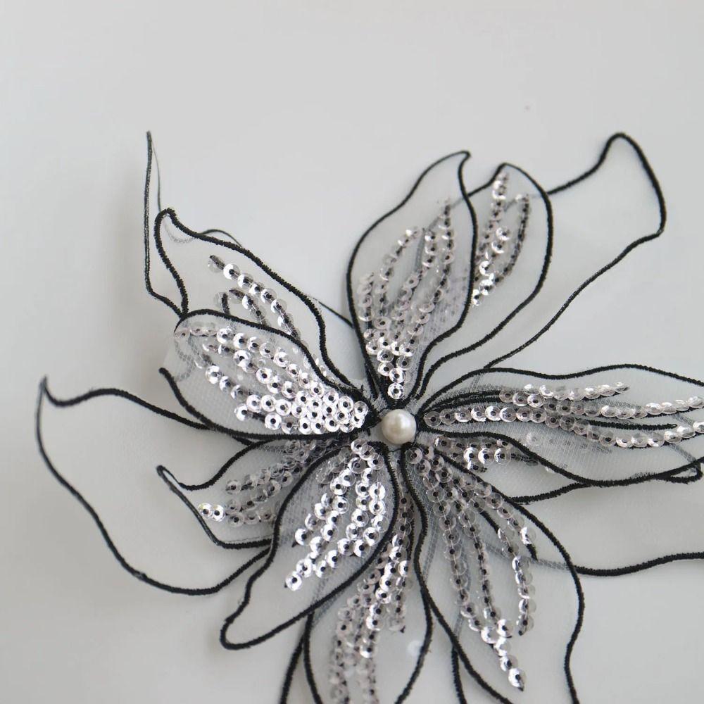 Lace Fabric Mesh Clothes Patches 20cm Flower Cloth Sticker New DIY Flower Embroidery Patches