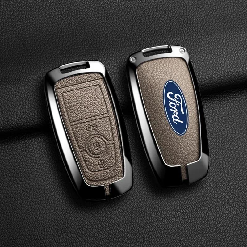 Car Sticker Ford New 2025 Hot Smart Key Fob Shell Accessories Key Bag For Ford 2017 Edge F250 2018 Mustang Remote Car Key Cover