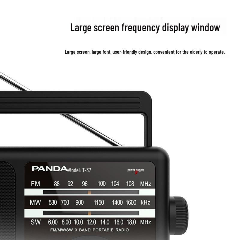 PANDA T37 Retro Portable Rechargeable Full Band FM Radio for Seniors
