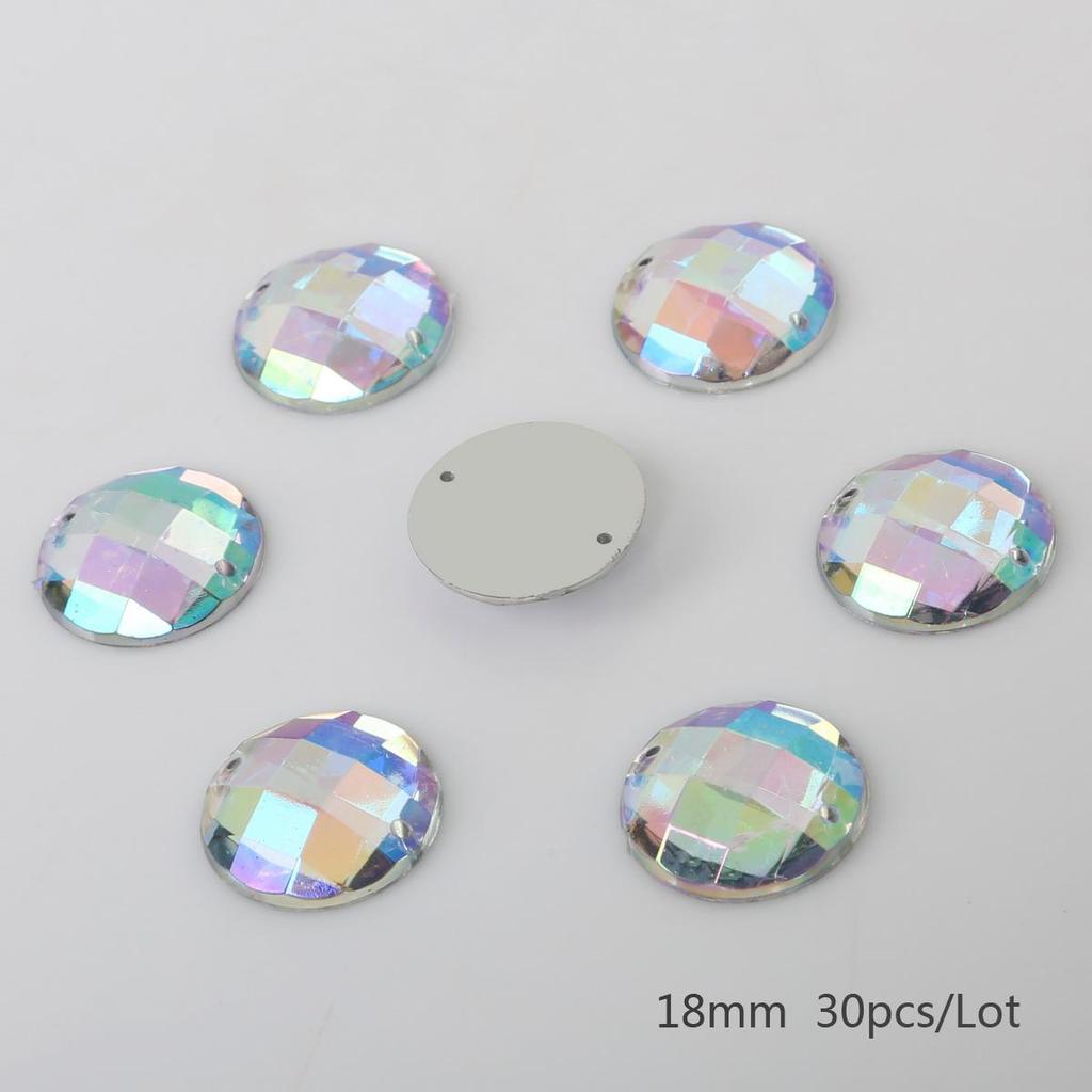 Sewing Flatback Acrylic Rhinestone Two Holes Sew On Strass Crystal Stones For DIY Wedding Dress Clothes Decoration