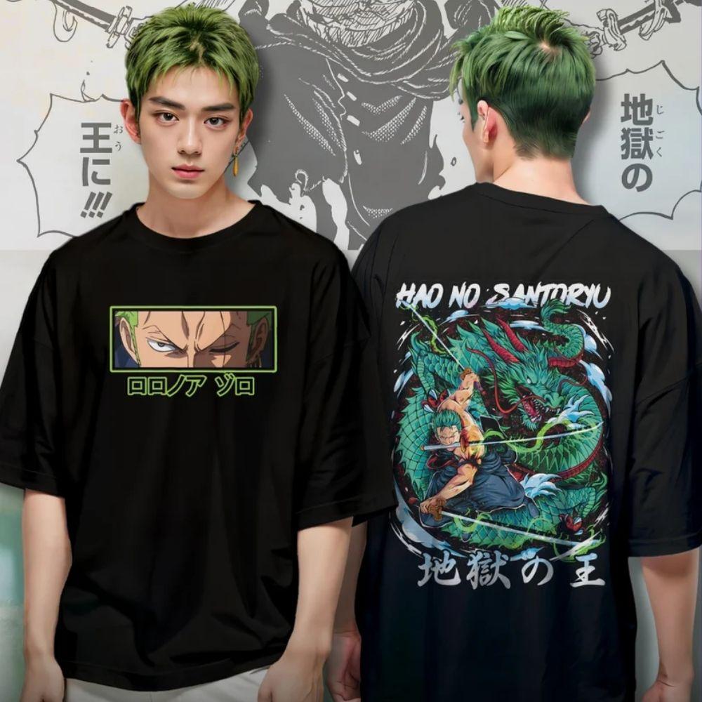One Piece Japanese Anime Print Cotton Tshirt Luffy Zoro Unisex Unisex Casual Short Sleeve Tee Luffy Tshirt Casual Streetwear Tops